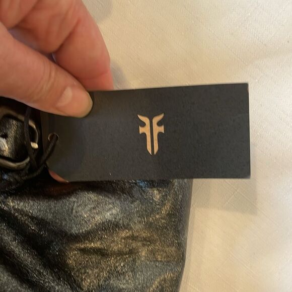 FRYE GUNMETAL AND SILVER MOTO LEATHER BOOTS.   NEW IN BOX - Picture 7 of 11